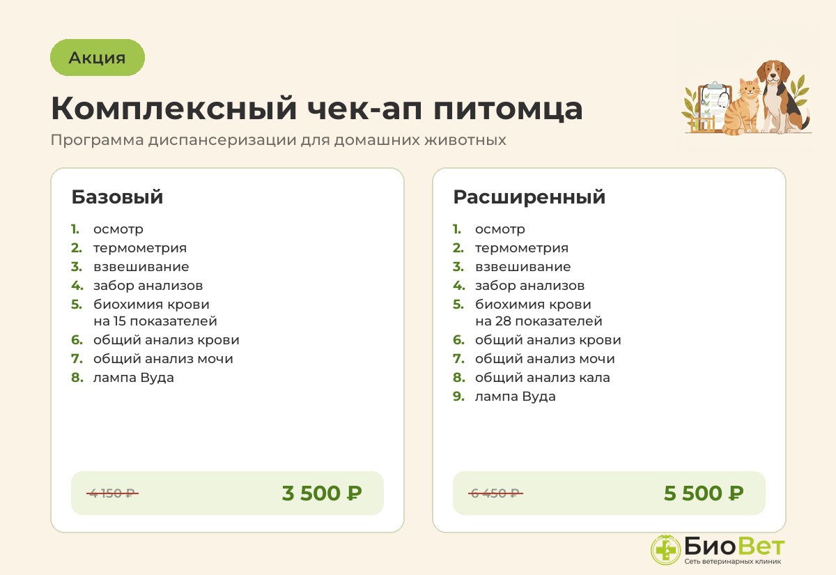 Комплексный чек-ап питомца